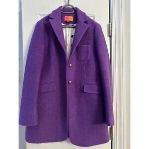 Vilagallo Womens Wool Blend Purple Lined Mid Length Coat Size 44 Portugal